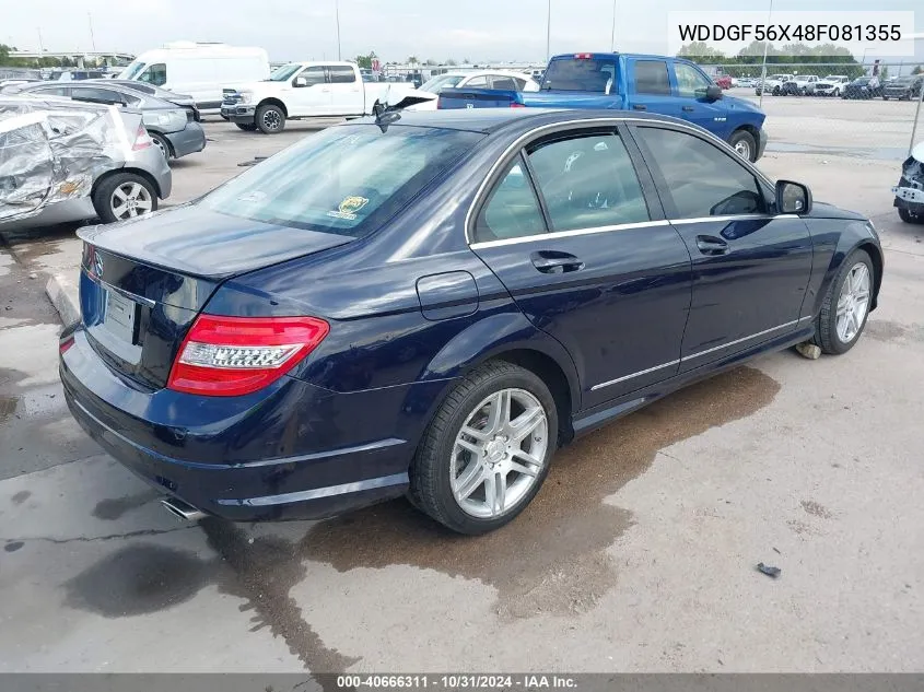 2008 Mercedes-Benz C 350 Sport VIN: WDDGF56X48F081355 Lot: 40666311