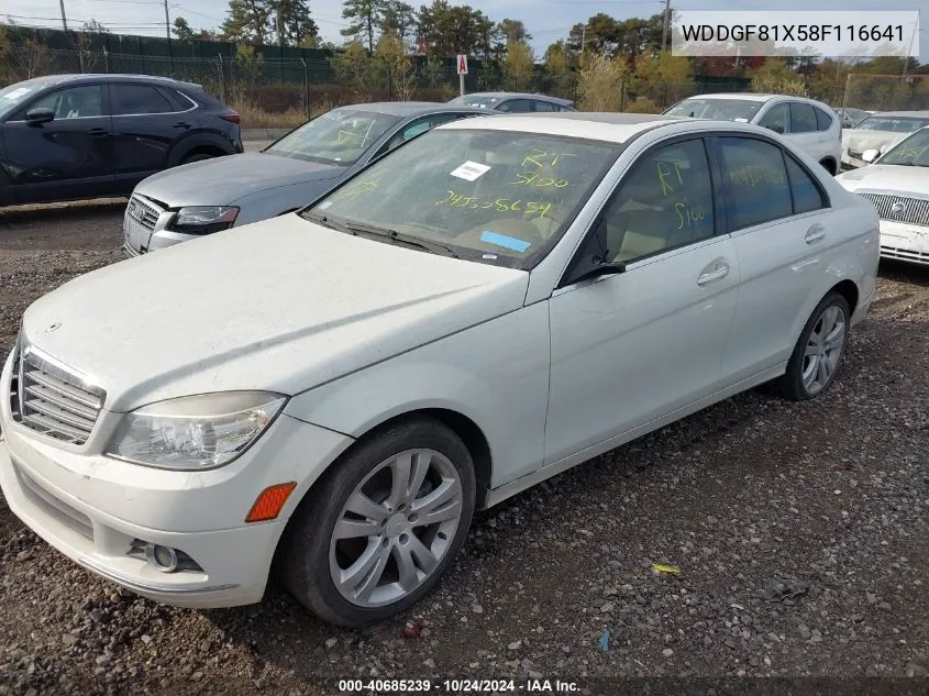 2008 Mercedes-Benz C 300 Luxury 4Matic/Sport 4Matic VIN: WDDGF81X58F116641 Lot: 40685239