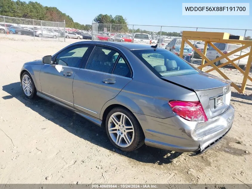 2008 Mercedes-Benz C 350 Sport VIN: WDDGF56X88F191700 Lot: 40689844