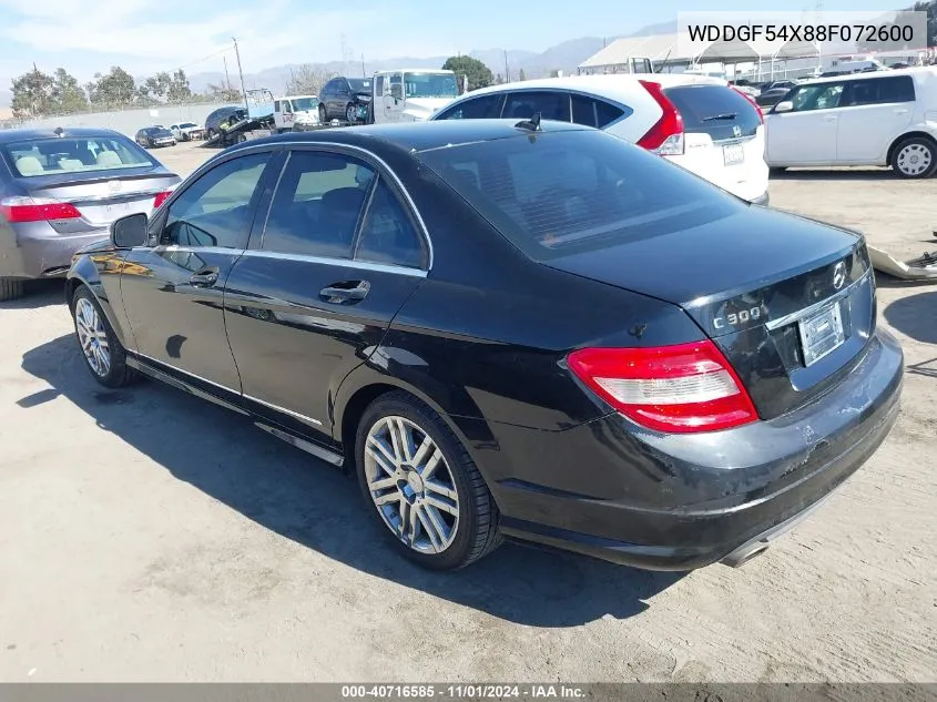 2008 Mercedes-Benz C 300 Luxury/Sport VIN: WDDGF54X88F072600 Lot: 40716585