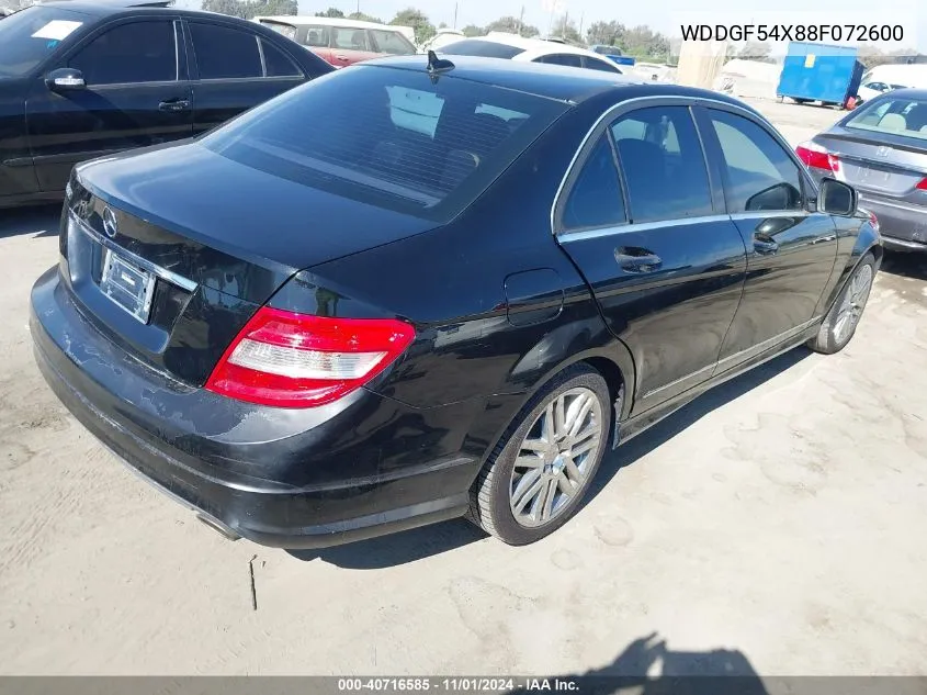 2008 Mercedes-Benz C 300 Luxury/Sport VIN: WDDGF54X88F072600 Lot: 40716585