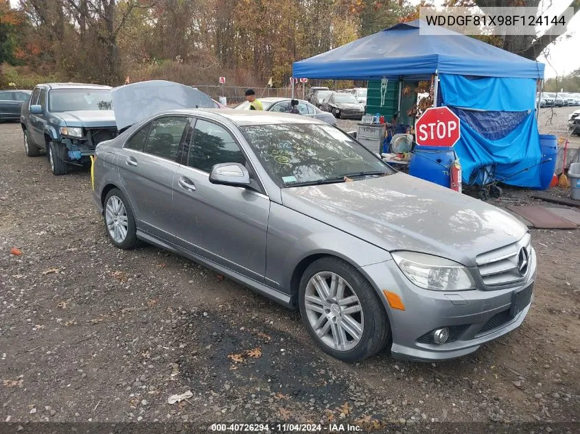 2008 Mercedes-Benz C 300 4Matic VIN: WDDGF81X98F124144 Lot: 40726294