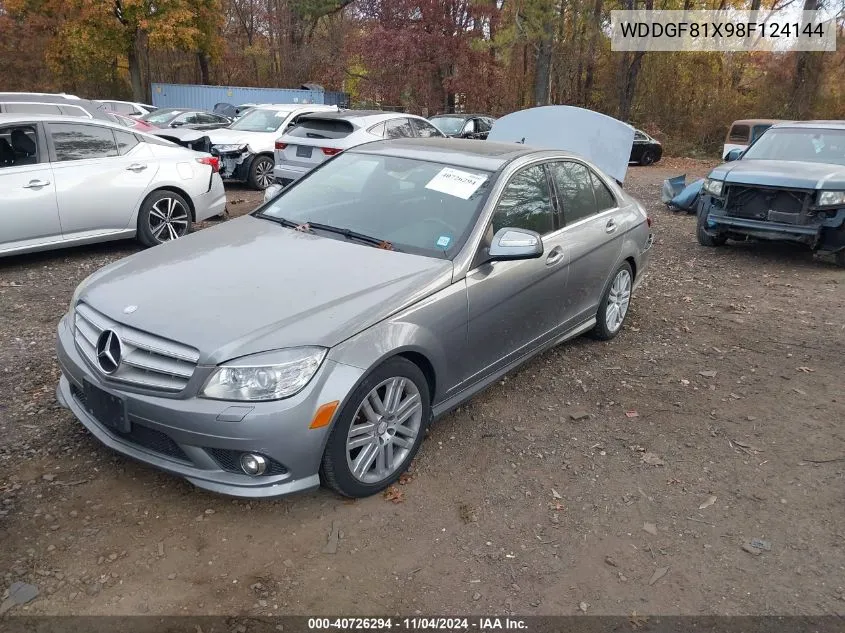 2008 Mercedes-Benz C 300 4Matic VIN: WDDGF81X98F124144 Lot: 40726294