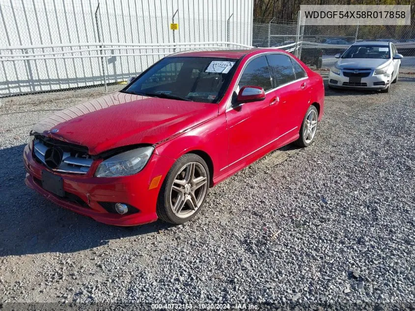 2008 Mercedes-Benz C 300 Luxury/Sport VIN: WDDGF54X58R017858 Lot: 40732163