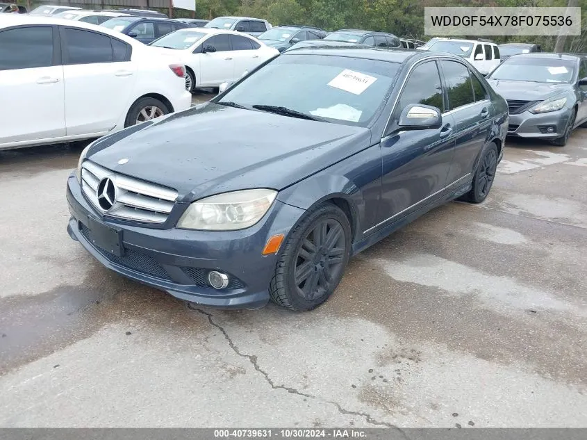 2008 Mercedes-Benz C 300 Luxury/Sport VIN: WDDGF54X78F075536 Lot: 40739631