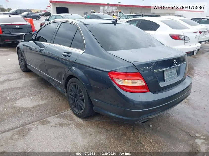 2008 Mercedes-Benz C 300 Luxury/Sport VIN: WDDGF54X78F075536 Lot: 40739631