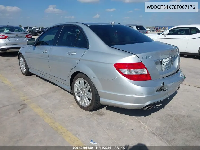 2008 Mercedes-Benz C 300 Luxury/Sport VIN: WDDGF54X78F067176 Lot: 40805580