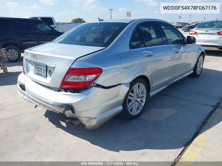 2008 Mercedes-Benz C 300 Luxury/Sport VIN: WDDGF54X78F067176 Lot: 40805580