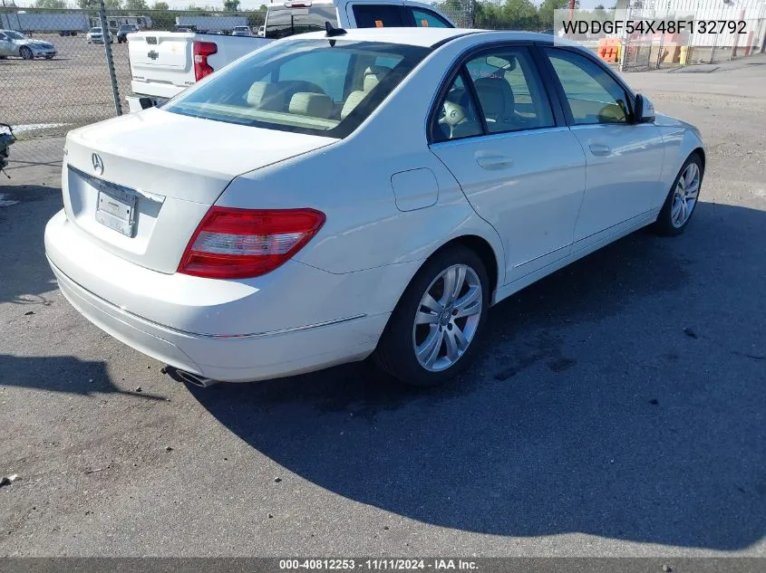 2008 Mercedes-Benz C 300 VIN: WDDGF54X48F132792 Lot: 40812253