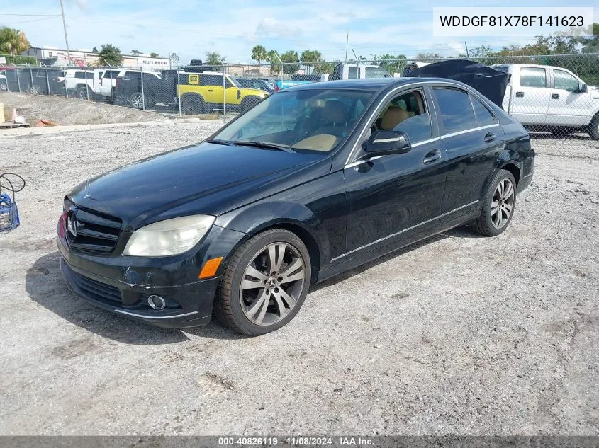 2008 Mercedes-Benz C 300 Luxury 4Matic/Sport 4Matic VIN: WDDGF81X78F141623 Lot: 40826119