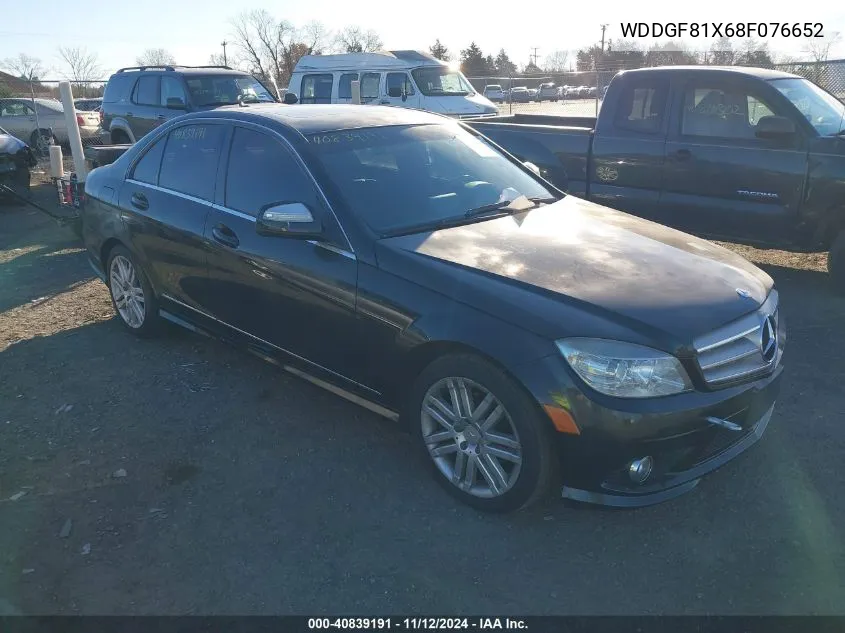 2008 Mercedes-Benz C 300 Luxury 4Matic/Sport 4Matic VIN: WDDGF81X68F076652 Lot: 40839191