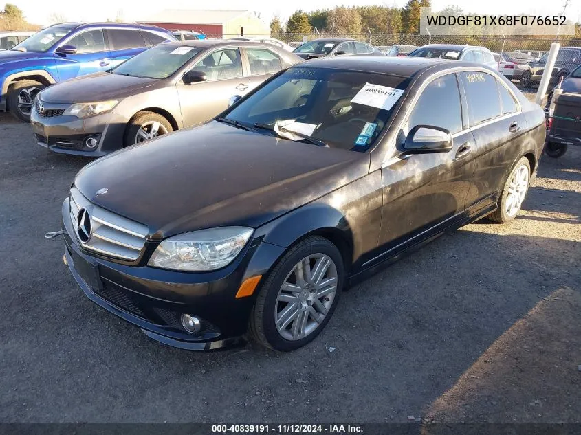 2008 Mercedes-Benz C 300 Luxury 4Matic/Sport 4Matic VIN: WDDGF81X68F076652 Lot: 40839191