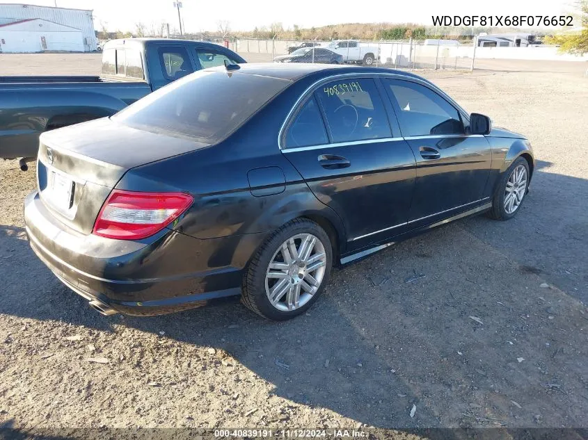 2008 Mercedes-Benz C 300 Luxury 4Matic/Sport 4Matic VIN: WDDGF81X68F076652 Lot: 40839191