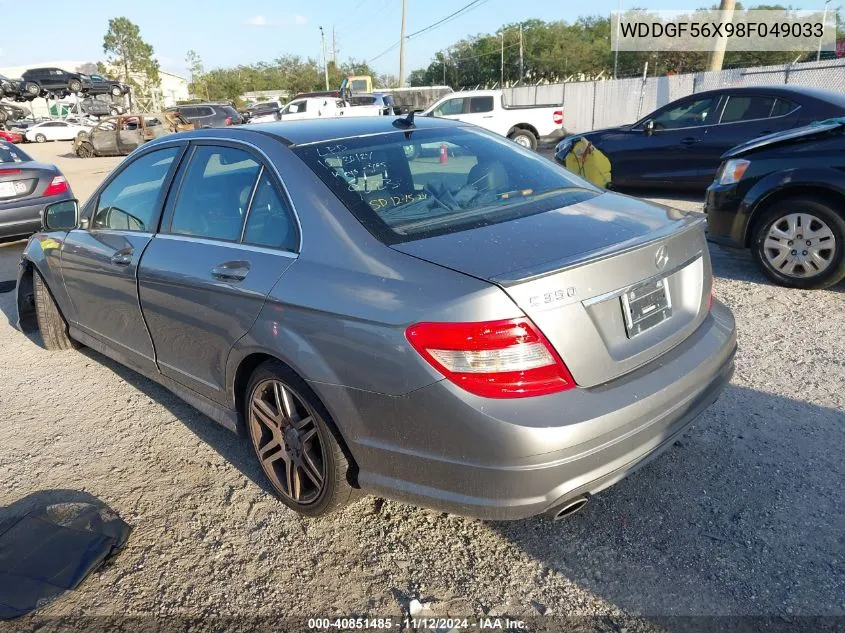 2008 Mercedes-Benz C 350 Sport VIN: WDDGF56X98F049033 Lot: 40851485