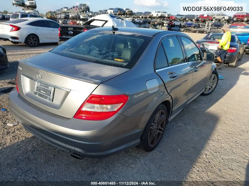 2008 Mercedes-Benz C 350 Sport VIN: WDDGF56X98F049033 Lot: 40851485