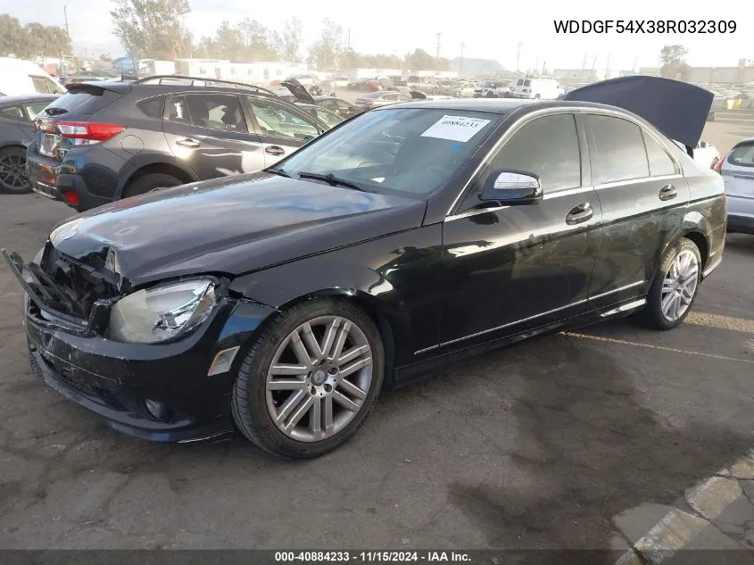 2008 Mercedes-Benz C 300 Luxury/Sport VIN: WDDGF54X38R032309 Lot: 40884233