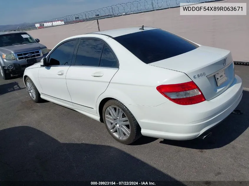 2009 Mercedes-Benz C 300 Luxury/Sport VIN: WDDGF54X89R063671 Lot: 39923154