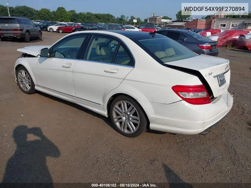 2009 Mercedes-Benz C 300 Luxury/Sport VIN: WDDGF54X99F270894 Lot: 40106102