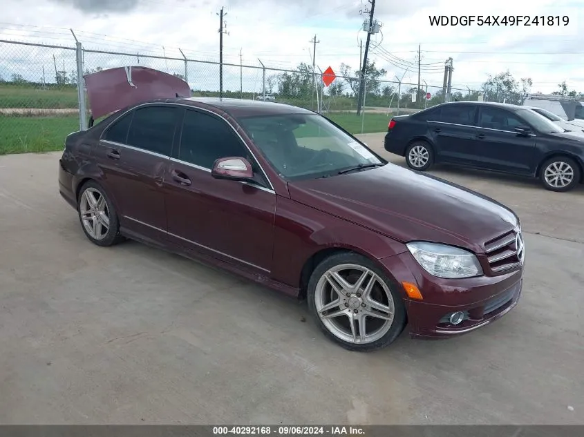 2009 Mercedes-Benz C 300 Luxury/Sport VIN: WDDGF54X49F241819 Lot: 40292168