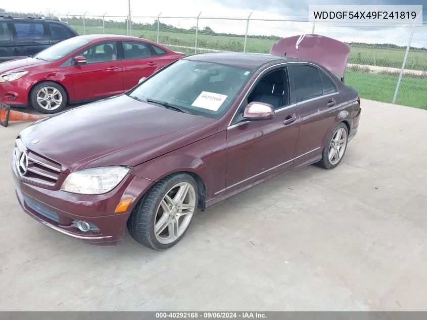 2009 Mercedes-Benz C 300 Luxury/Sport VIN: WDDGF54X49F241819 Lot: 40292168