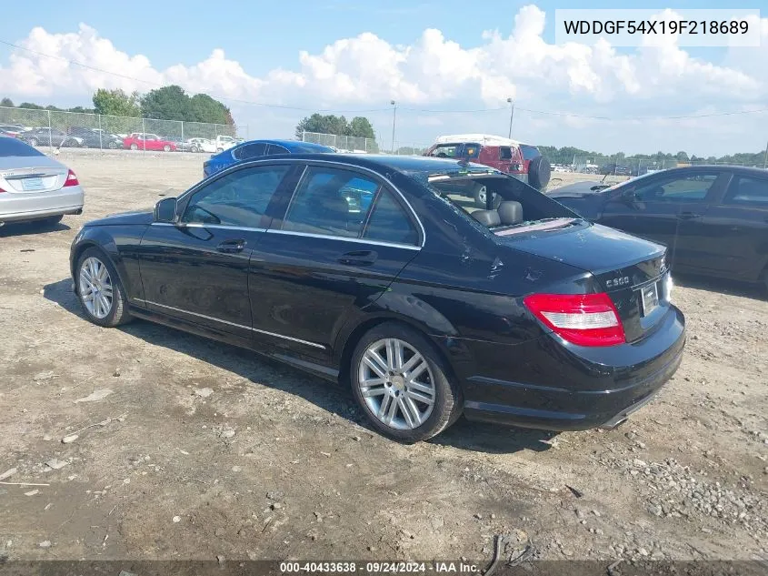 2009 Mercedes-Benz C 300 Luxury/Sport VIN: WDDGF54X19F218689 Lot: 40433638