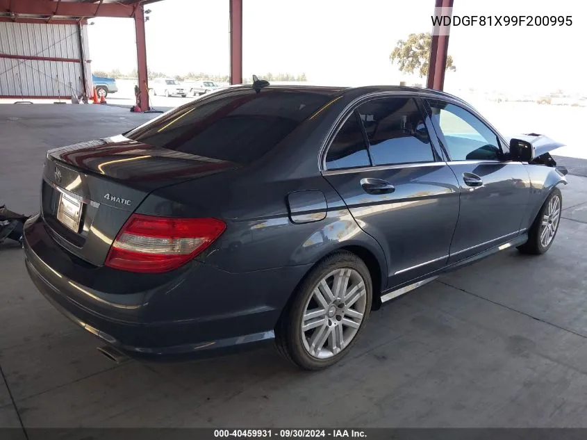 2009 Mercedes-Benz C 300 Luxury 4Matic/Sport 4Matic VIN: WDDGF81X99F200995 Lot: 40459931