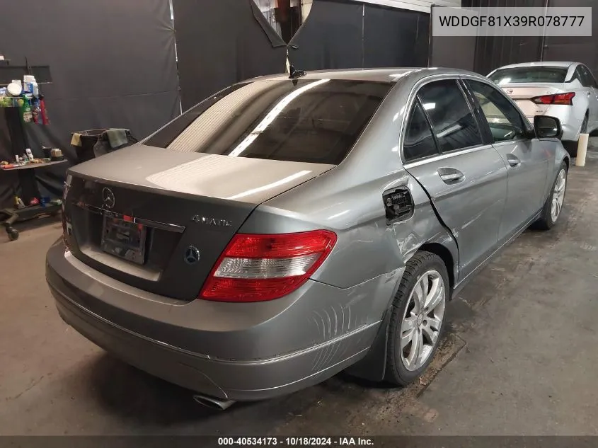 2009 Mercedes-Benz C 300 Luxury 4Matic/Sport 4Matic VIN: WDDGF81X39R078777 Lot: 40534173