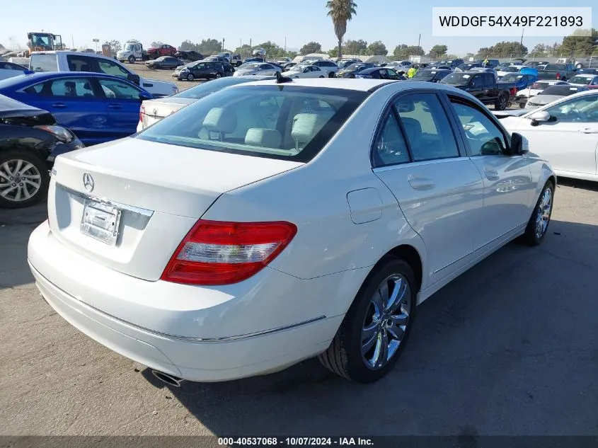 2009 Mercedes-Benz C 300 Luxury/Sport VIN: WDDGF54X49F221893 Lot: 40537068