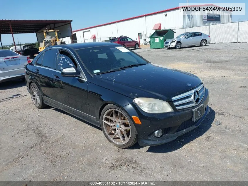 2009 Mercedes-Benz C 300 Luxury/Sport VIN: WDDGF54X49F205399 Lot: 40551132