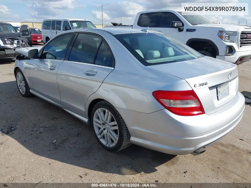 2009 Mercedes-Benz C 300 Luxury/Sport VIN: WDDGF54X89R075934 Lot: 40651476