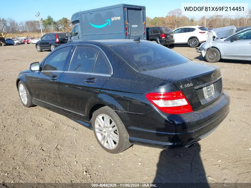 2009 Mercedes-Benz C 300 Luxury 4Matic/Sport 4Matic VIN: WDDGF81X69F214451 Lot: 40692929