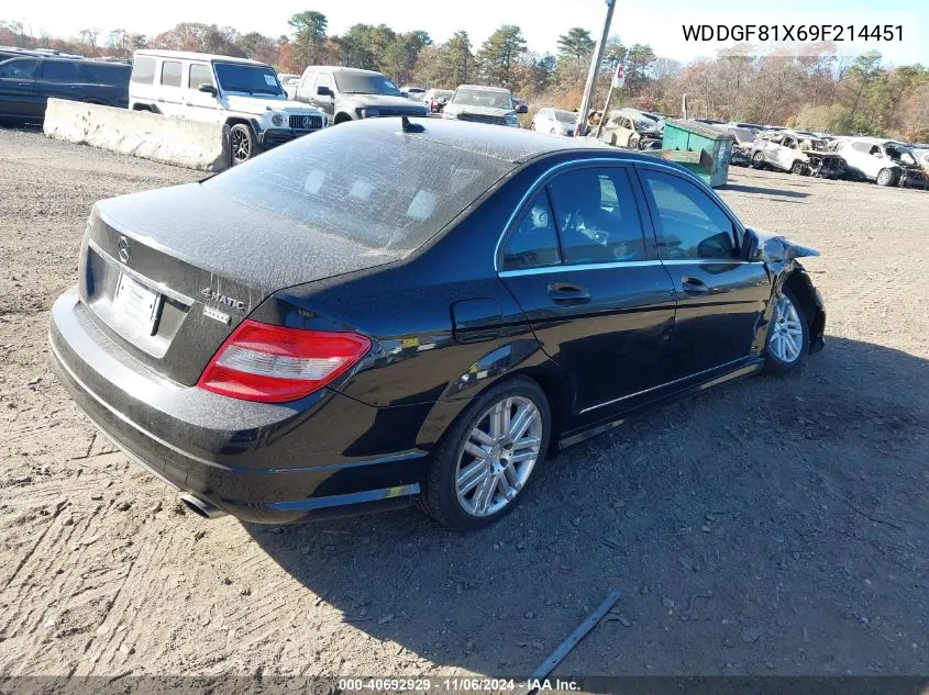 2009 Mercedes-Benz C 300 Luxury 4Matic/Sport 4Matic VIN: WDDGF81X69F214451 Lot: 40692929