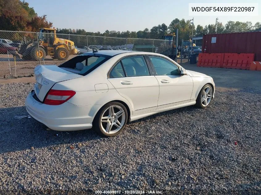 2009 Mercedes-Benz C 300 Luxury/Sport VIN: WDDGF54X89F220987 Lot: 40699817