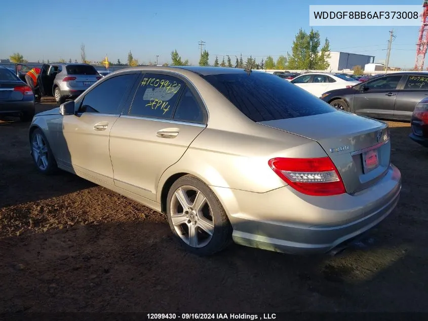 2010 Mercedes-Benz C 300 4Matic VIN: WDDGF8BB6AF373008 Lot: 12099430