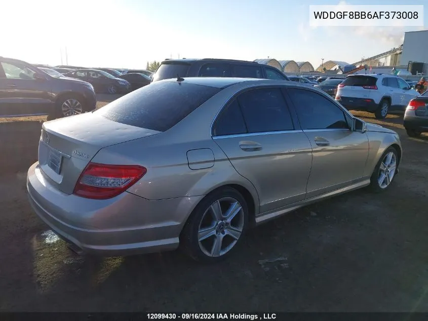 2010 Mercedes-Benz C 300 4Matic VIN: WDDGF8BB6AF373008 Lot: 12099430