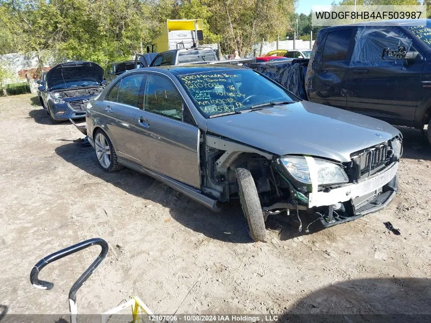 2010 Mercedes-Benz C-Class VIN: WDDGF8HB4AF503987 Lot: 12107006