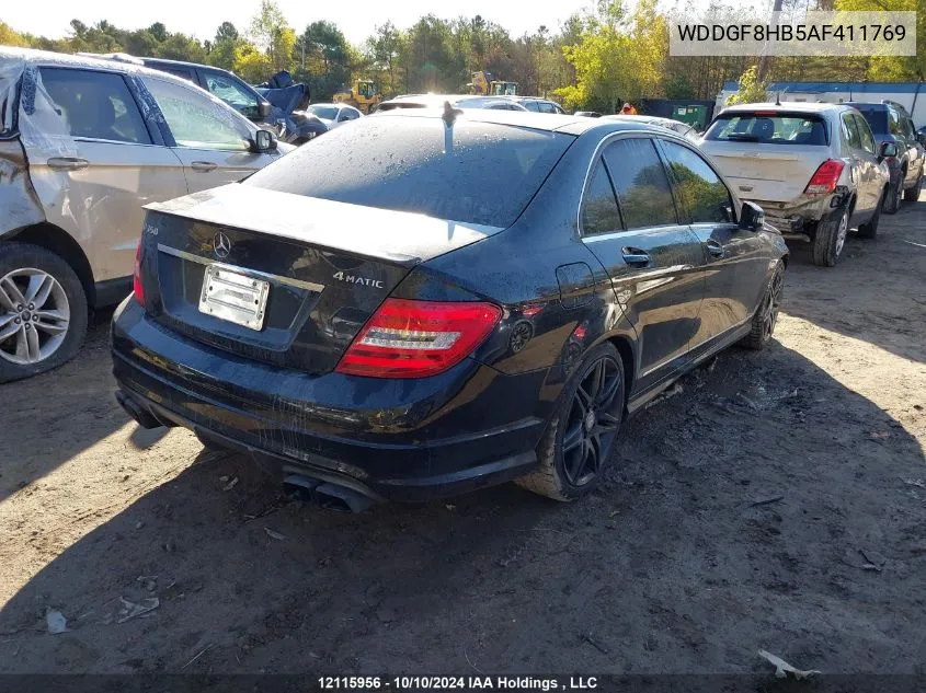 2010 Mercedes-Benz C-Class VIN: WDDGF8HB5AF411769 Lot: 12115956