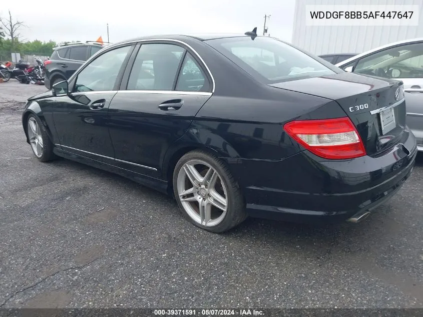 2010 Mercedes-Benz C 300 Luxury 4Matic/Sport 4Matic VIN: WDDGF8BB5AF447647 Lot: 39371591