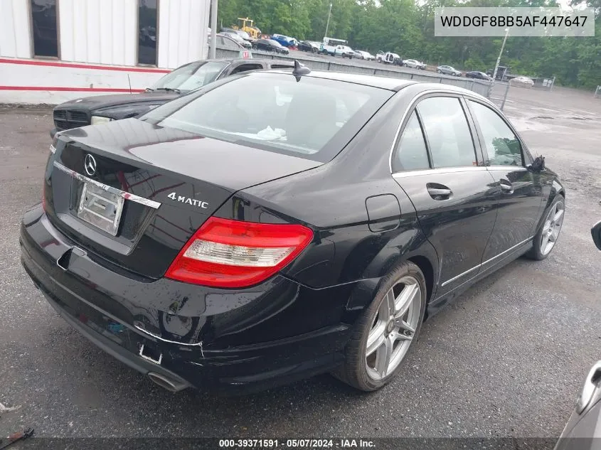 2010 Mercedes-Benz C 300 Luxury 4Matic/Sport 4Matic VIN: WDDGF8BB5AF447647 Lot: 39371591