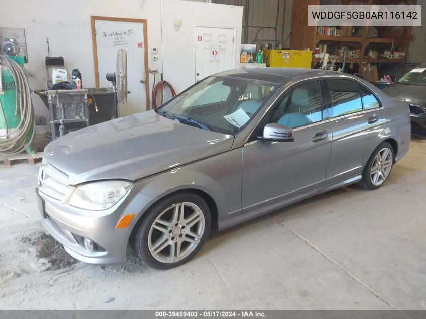 2010 Mercedes-Benz C 350 Sport VIN: WDDGF5GB0AR116142 Lot: 39459403