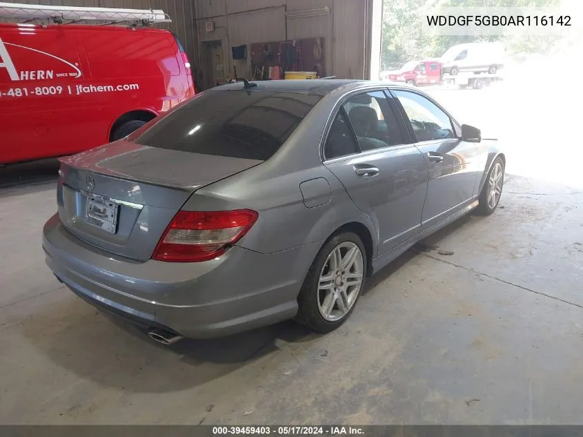 2010 Mercedes-Benz C 350 Sport VIN: WDDGF5GB0AR116142 Lot: 39459403