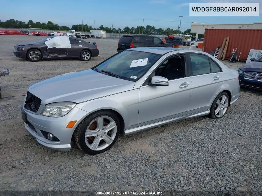 2010 Mercedes-Benz C 300 Luxury 4Matic/Sport 4Matic VIN: WDDGF8BB0AR092014 Lot: 39877192