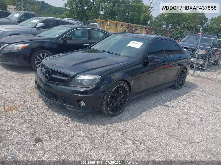 2010 Mercedes-Benz C 63 Amg VIN: WDDGF7HBXAF437858 Lot: 39951517