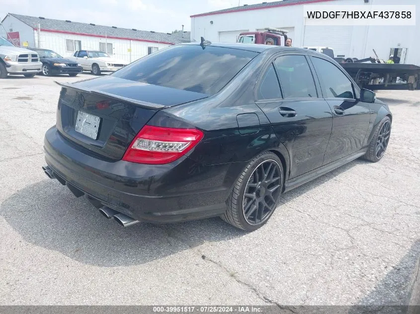 2010 Mercedes-Benz C 63 Amg VIN: WDDGF7HBXAF437858 Lot: 39951517