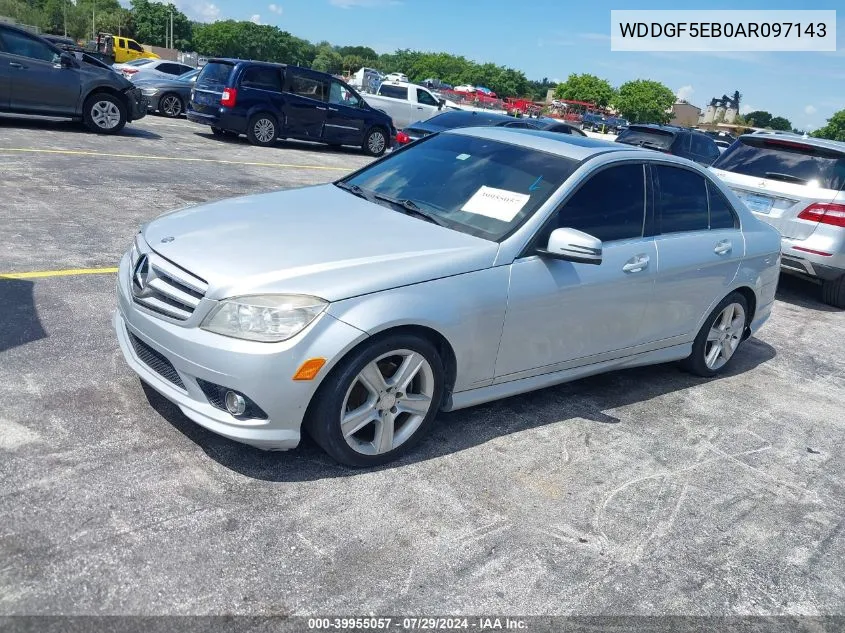 2010 Mercedes-Benz C 300 Luxury/Sport VIN: WDDGF5EB0AR097143 Lot: 39955057