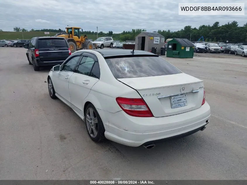 2010 Mercedes-Benz C 300 Luxury 4Matic/Sport 4Matic VIN: WDDGF8BB4AR093666 Lot: 40028808