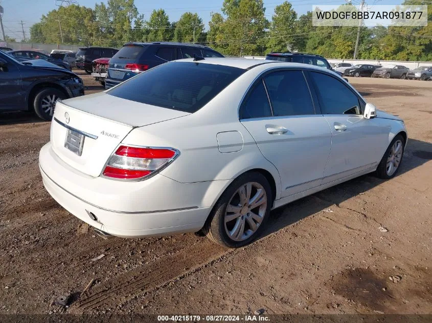 2010 Mercedes-Benz C 300 Luxury 4Matic/Sport 4Matic VIN: WDDGF8BB7AR091877 Lot: 40215179