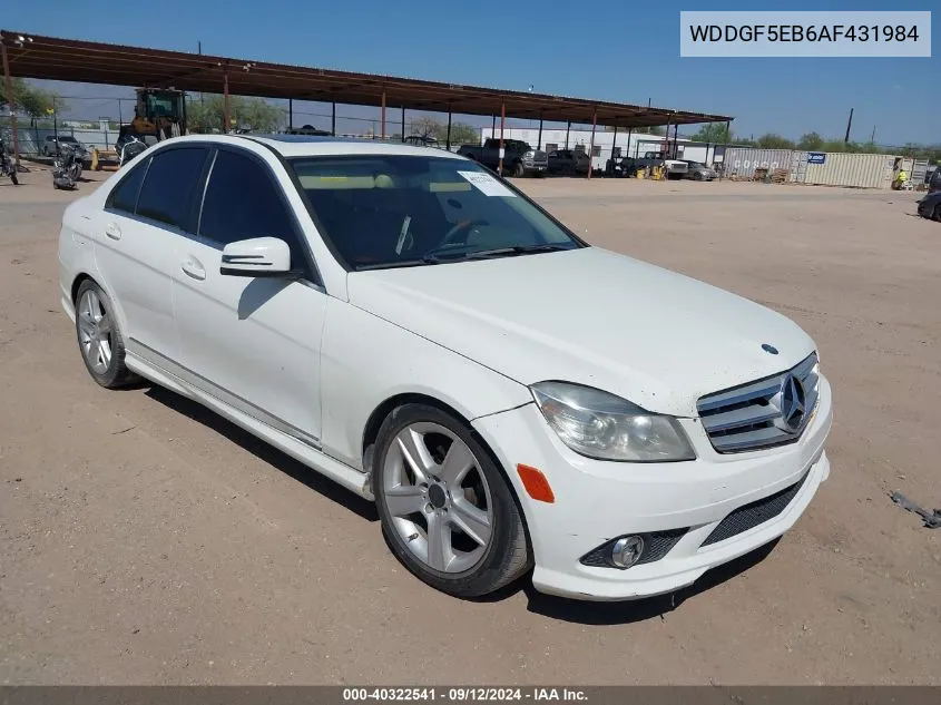 2010 Mercedes-Benz C 300 Luxury/Sport VIN: WDDGF5EB6AF431984 Lot: 40322541