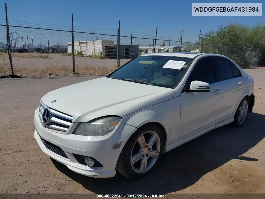 2010 Mercedes-Benz C 300 Luxury/Sport VIN: WDDGF5EB6AF431984 Lot: 40322541