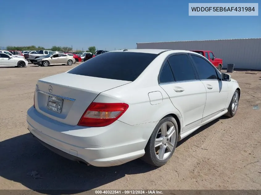 2010 Mercedes-Benz C 300 Luxury/Sport VIN: WDDGF5EB6AF431984 Lot: 40322541